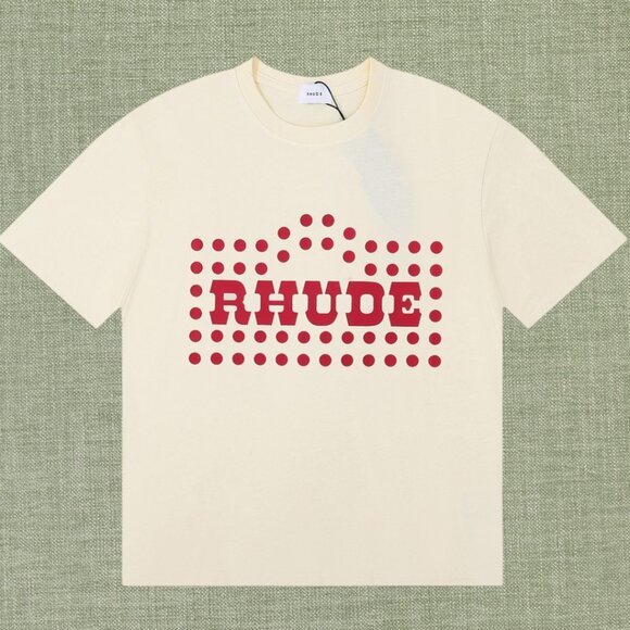 RHUDE Men's Light Yellow Short Sleeve